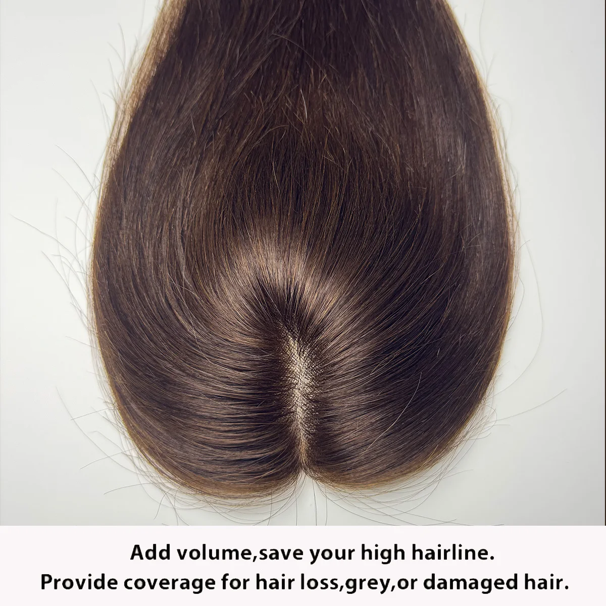 أغطية شعر متينة 100% شعر بشري ناعم بمشابك قاعدة أحادية وبولي يوريثان على نظام قطع الشعر القابلة للتنفس تغطي الشعر الرمادي أو الرقيق