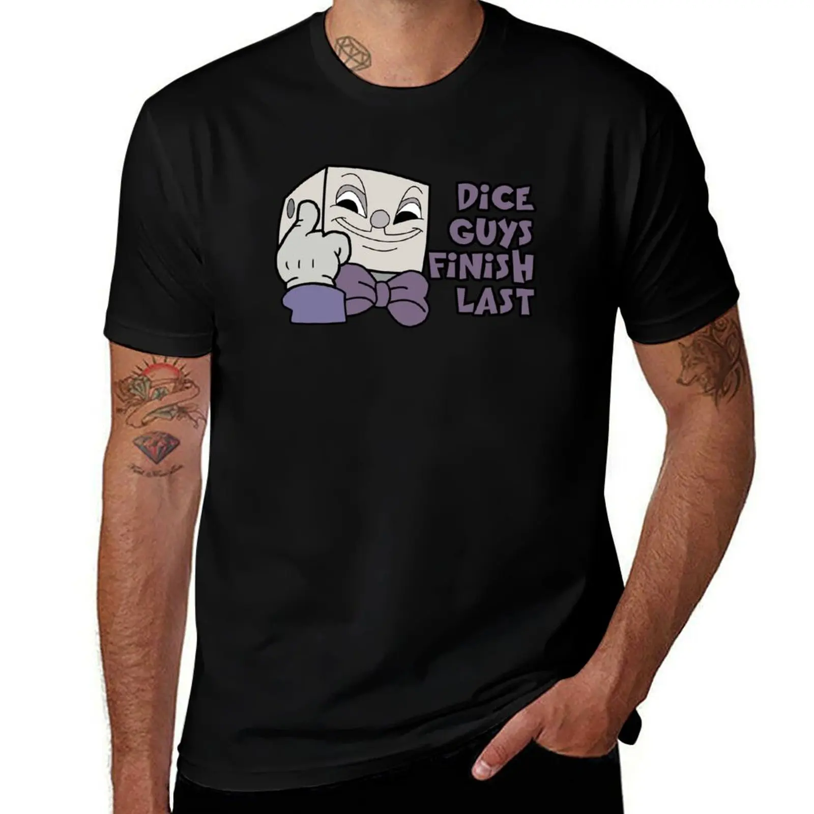 Dice Guys Finish Last - Cuphead T-Shirt Quick Dry Fishing T-Shirt