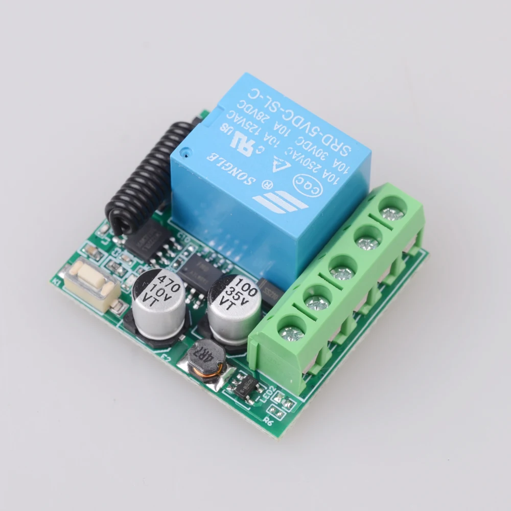 DC 5-30V 5V 12V 24V 433Mhz RF Wireless Remote Control Switch Relay 1CH Receiver Module For LED Door Electromagnetic Lock DIY