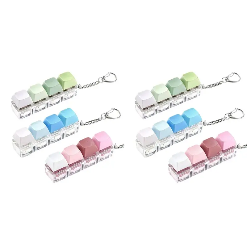

6 Pack Keyboard Fidget - Clicky, Creamy & Silent Stress Relief Fidget Clicker Keychain - Quiet Fidget -Y44A