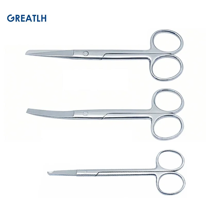 1pcs Remove Suture Scissors Medical Trimming Crescent Notch Scissors Straight Head Curved Head Scissors Stainless Steel