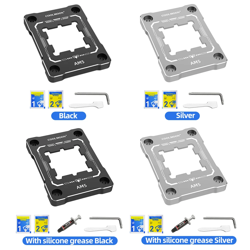مشبك تثبيت لتصحيح انحناء وحدة المعالجة المركزية COOLMOON AM5 من AMD AM5 RYZEN 7000 مشبك تثبيت من الألومنيوم بتحكم رقمي بالكمبيوتر واقي إطار مضاد للإيقاف