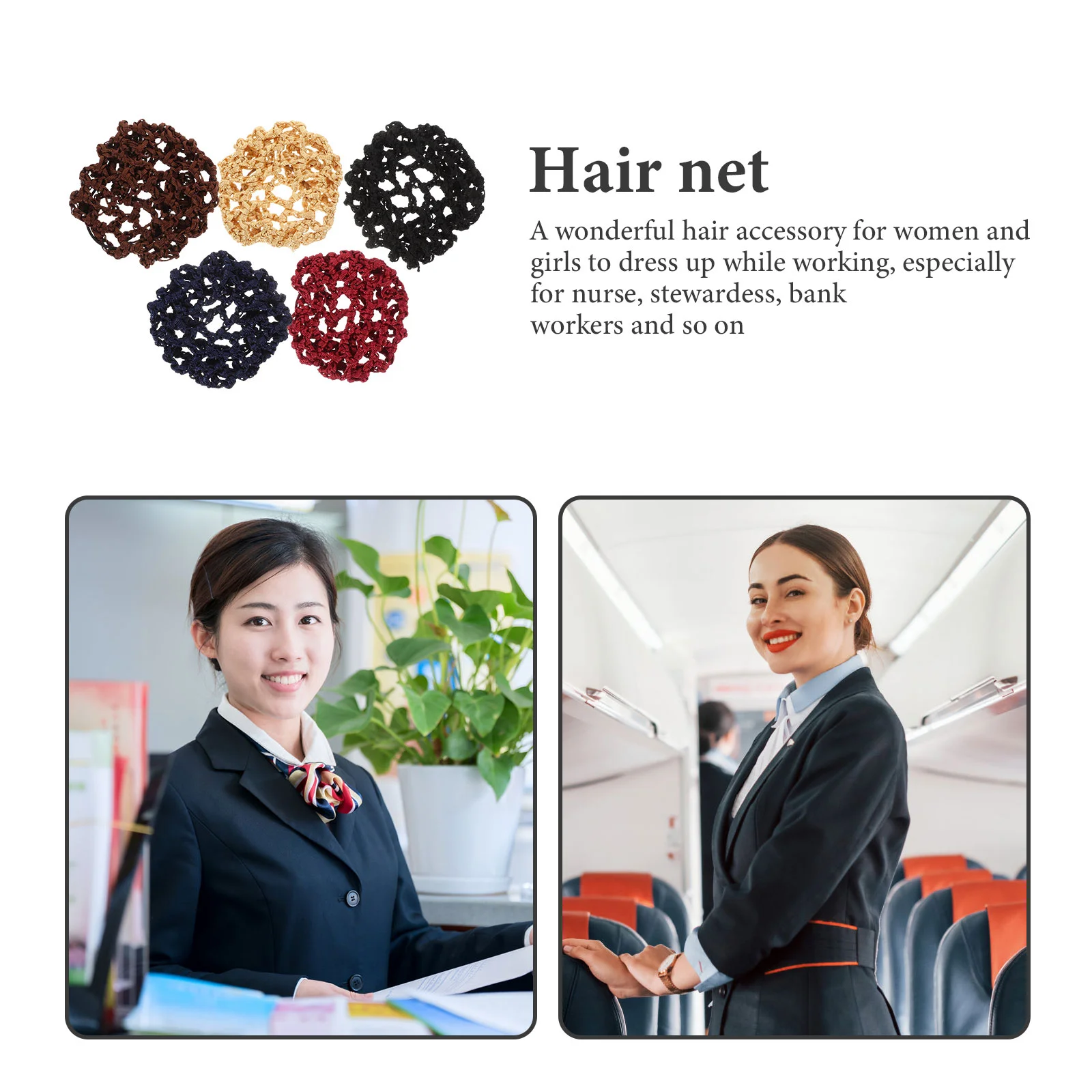 10pcs Hair Bun Covers Hair Wraps Hair Styling Tools Hair Net Bun Covers Stewardess Hair Accessories bun holder