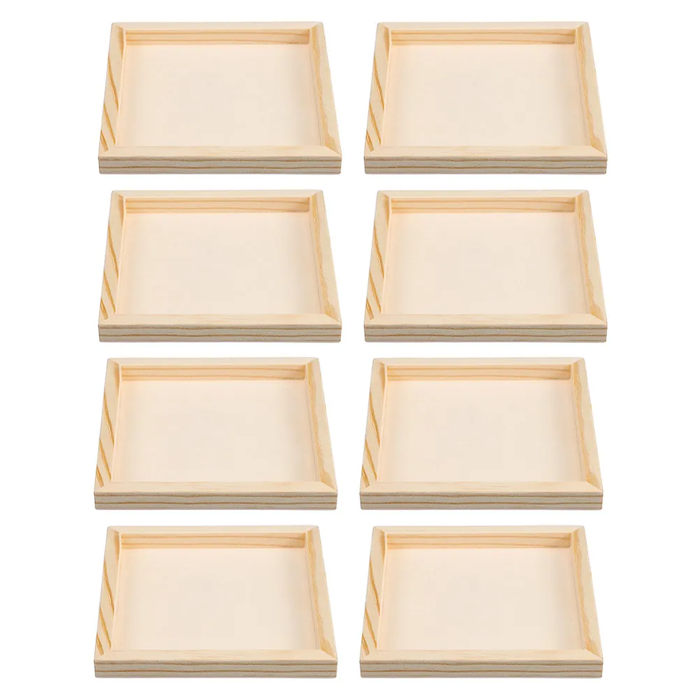 

8Pcs 3D Puzzle Sorting Tray Wooden Organizer Small Natural Wood Puzzle Piece Holder Montessori Crafts Small Unfinished Wood Tray