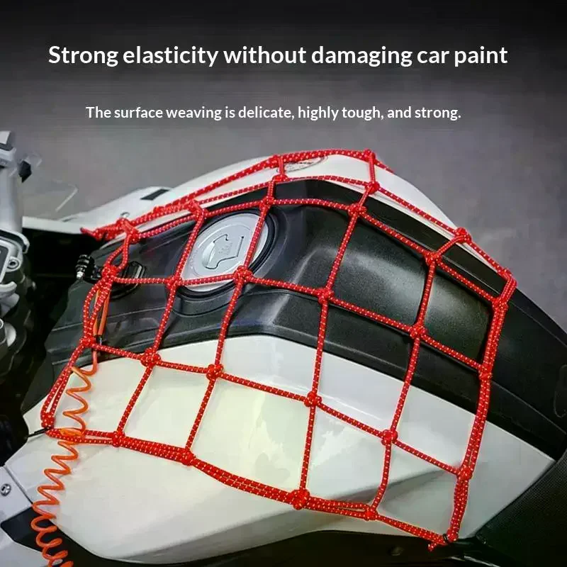 Motorcycle Helmet Cargo Net Night Reflective High Elasticity Easy Storage For Motorbike Ebike Bicycle Riding view 4