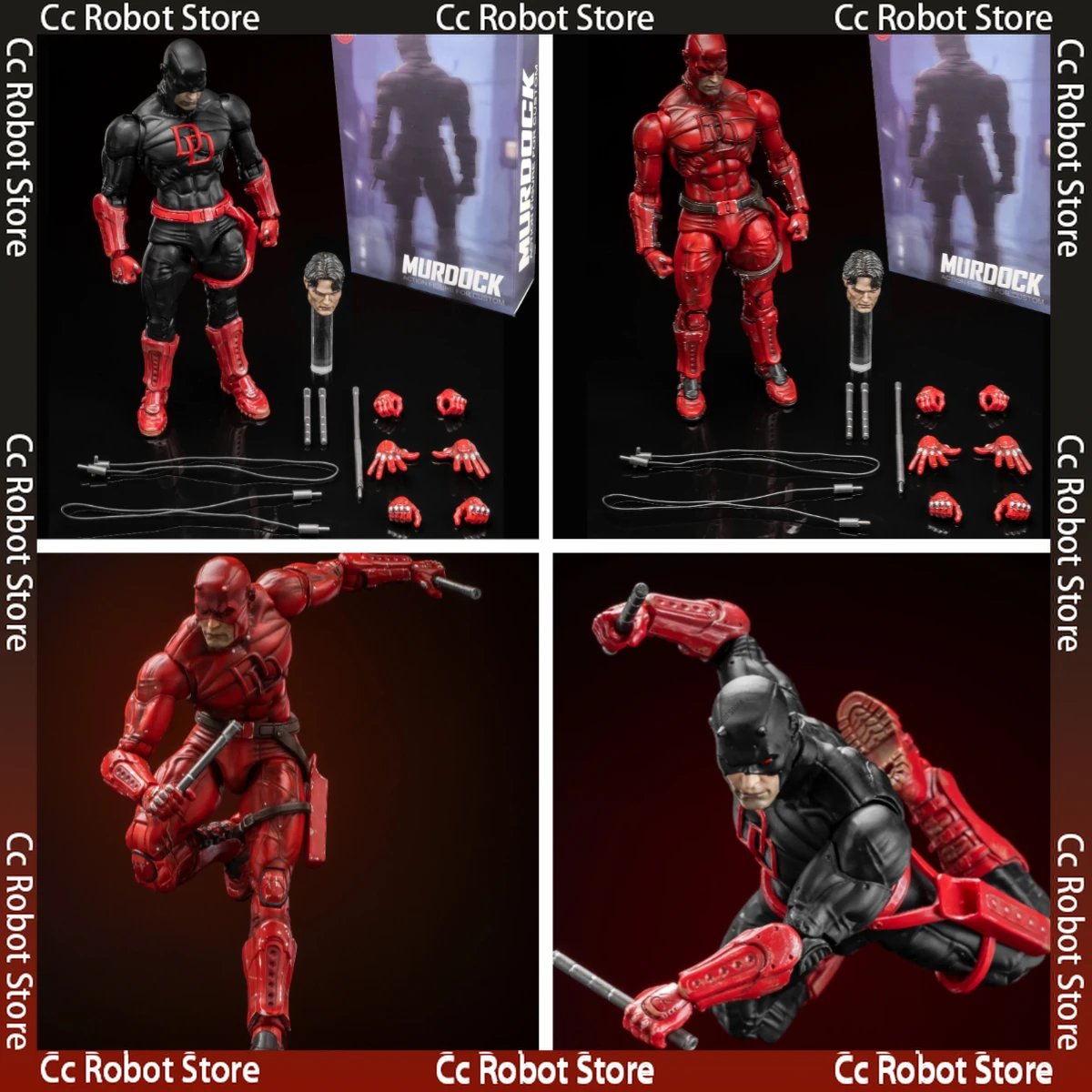 

[В наличии] FlefToys Amazing Return Red Classic Night Shadow Reborn Black 8-дюймовая фигурка Demon Guardian Matt Murdock