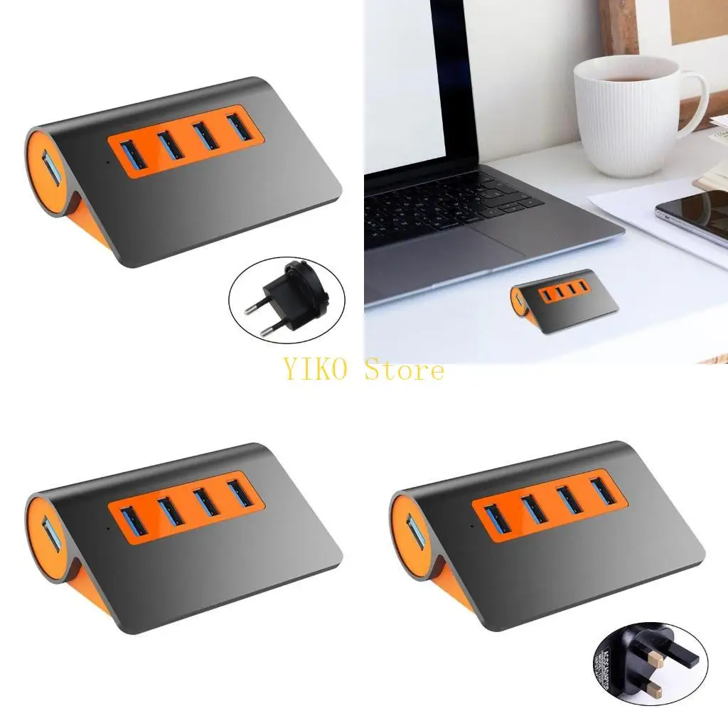 

K32C USB3.1 Hub 4 Port OTG USB Splitter10Gbps Fast 12V Power Adapter 3.3ft Cable for Slim Computer Laptop Peripheral