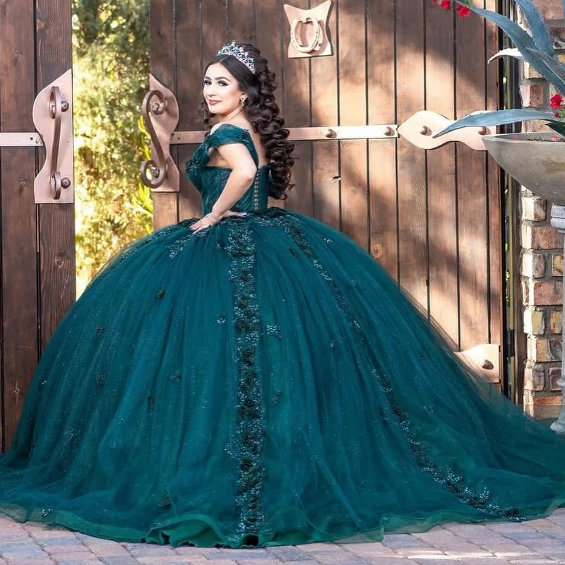 

Lorencia Gillter изумрудно-зеленое платье Quinceanera бальное платье 3D Цветы аппликация Бисероплетение милое 16 платье Vestidos De 15 лет YQD751