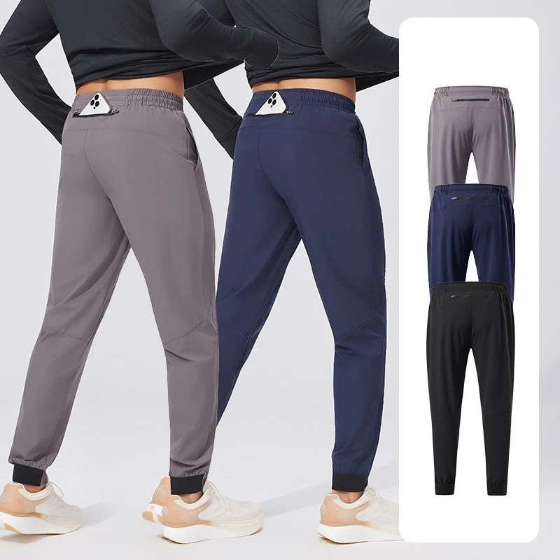 Men's Gym Sport Running Pants 2026 Summer Quick Dry Breathable High Elasticity with Ventilation for Bodybuilding Training