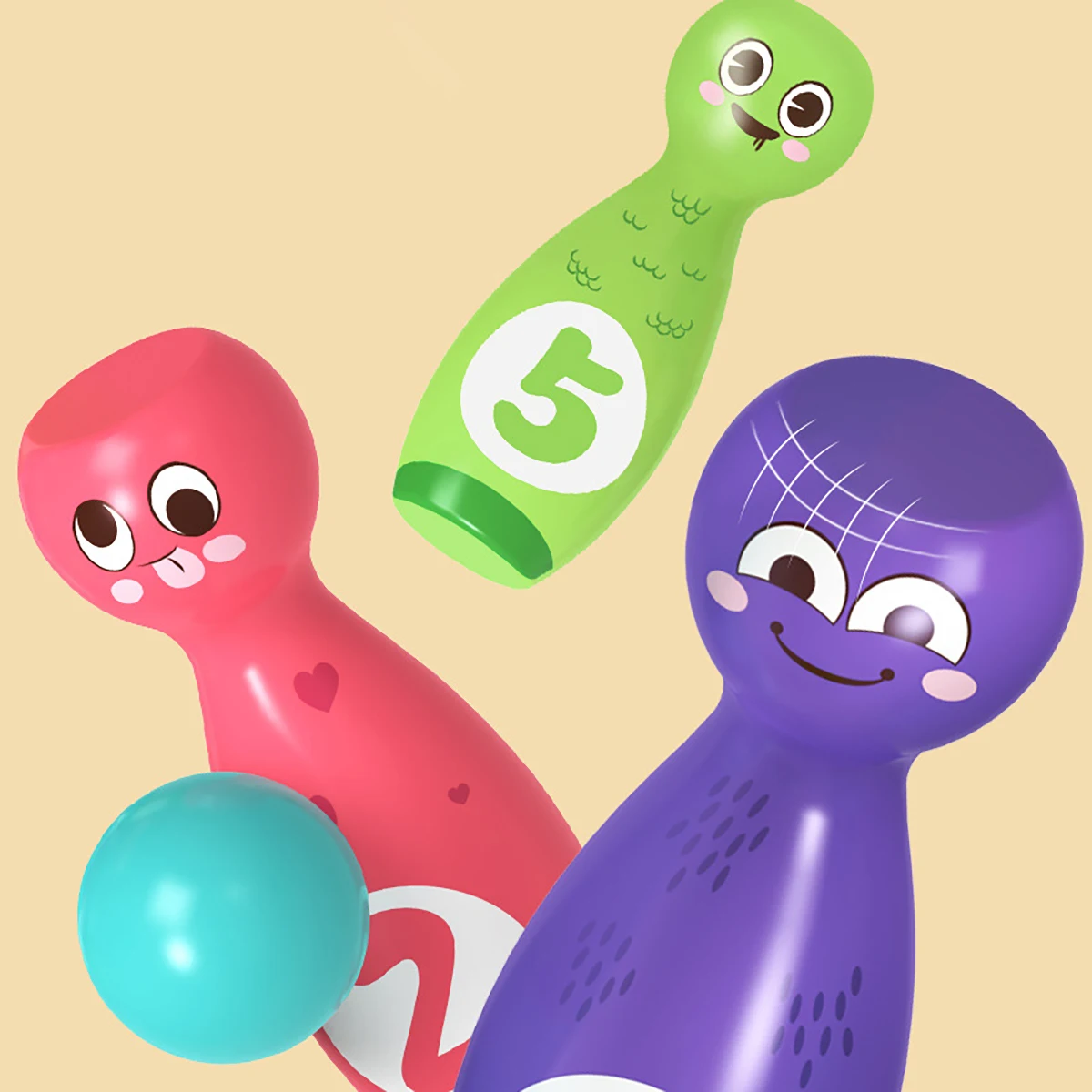 Children's Bowling Toy Set, Indoor and Outdoor Sports Toys, Stacked High Digital Arithmetic Multifunctional Toys