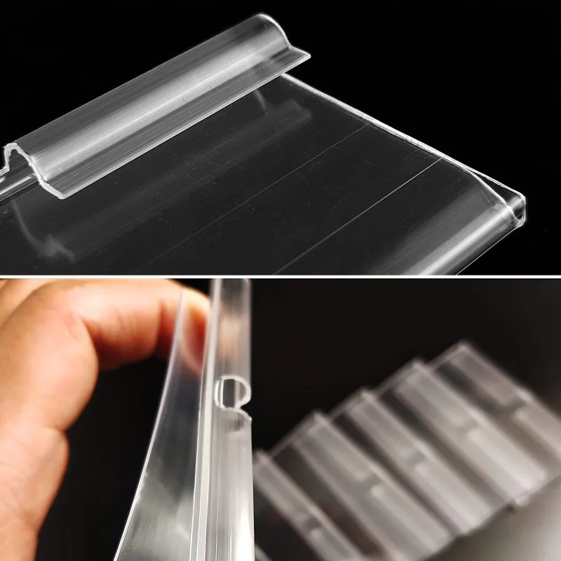 50pcs Label Holder, PVC Price Label Holder Clear Plastic Reusable, Suitable for Large Shopping Malls, Supermarkets, Small Shops