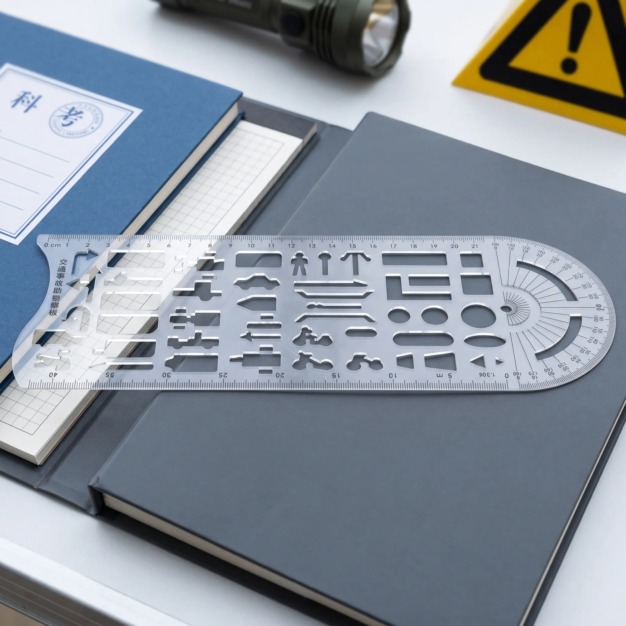Traffic Accident Survey Ruler Plastic Site Survey Tool Pocket Size Drawing Template Road Accident Reconstruction Tool