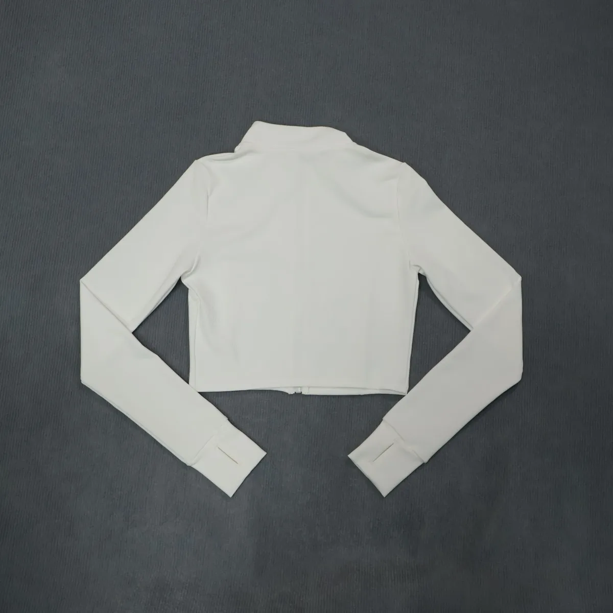 Damen Sportjacke mit hohem Kragen und Reißverschluss, Slim Fit, Langarm Yoga & Fitness Oberteil, schnelltrocknend und atmungsaktiv, Outdoor-Sportbekleidung – Detail 15