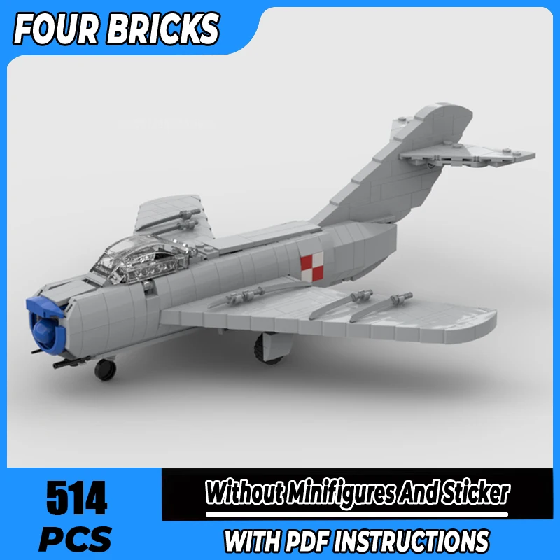 

истребитель Moc Building Blocks Lim 5p (Mig 17pf) Технология Модульные кирпичи Модель Подарки Рождественские игрушки Наборы «сделай сам» Сборка!