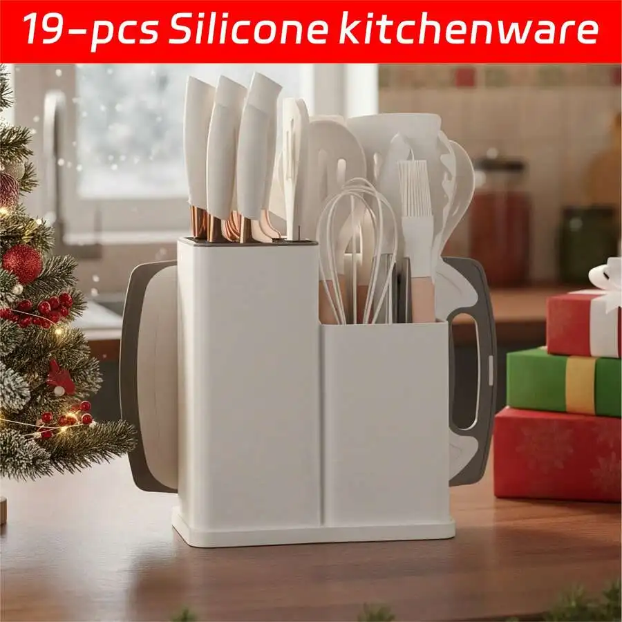 Efficient Kitchen 19-Piece Set Reasonable Division Of Labor To Improve Cooking Efficiency Silicone Tools Do Not Hurt And Do Not