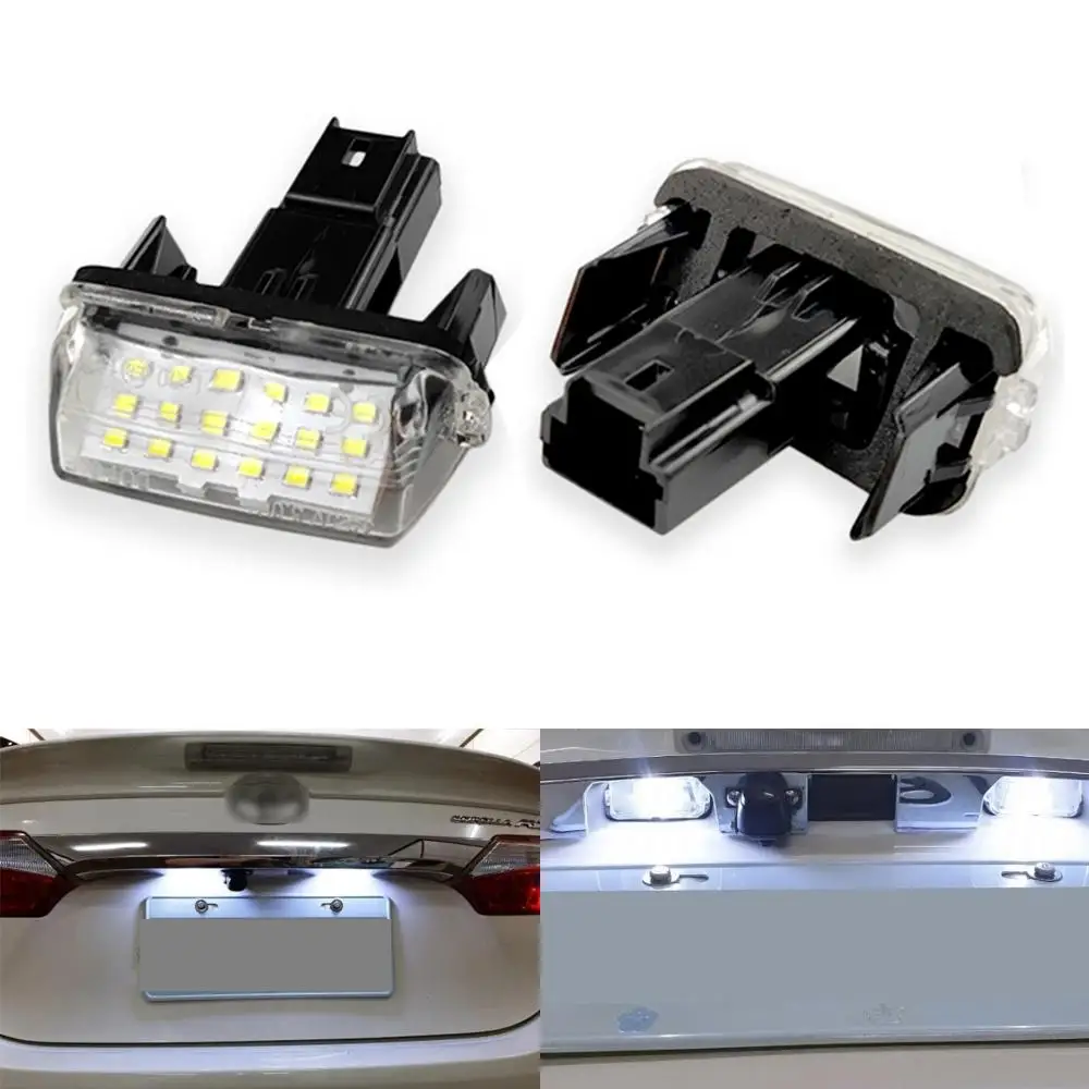 2PCS LED License Plate Light Lamp For TOYOTA VERSO 2009-2012 E`Z YARIS LEVIN CAMRY COROLLA 2007-2014 AURIS AVENSIS 2008-2013