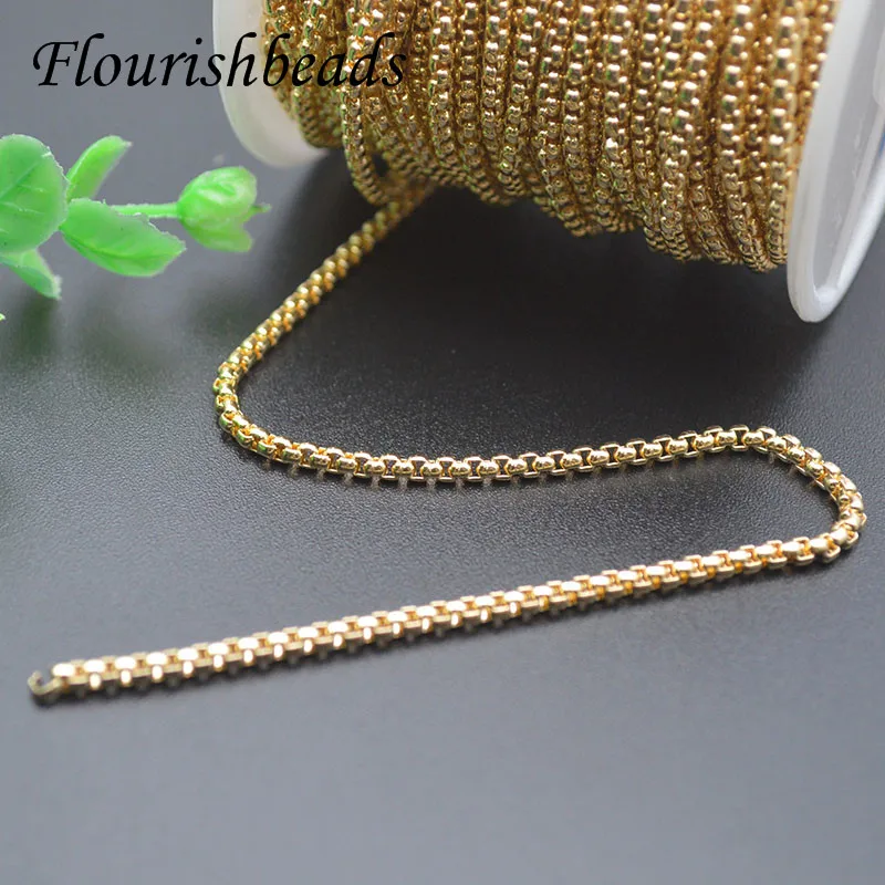 2.5mm 3mm Width Nickel Free Gold Color Chains for DIY Necklace Bracelet Jewelry Making 10Meter/lot