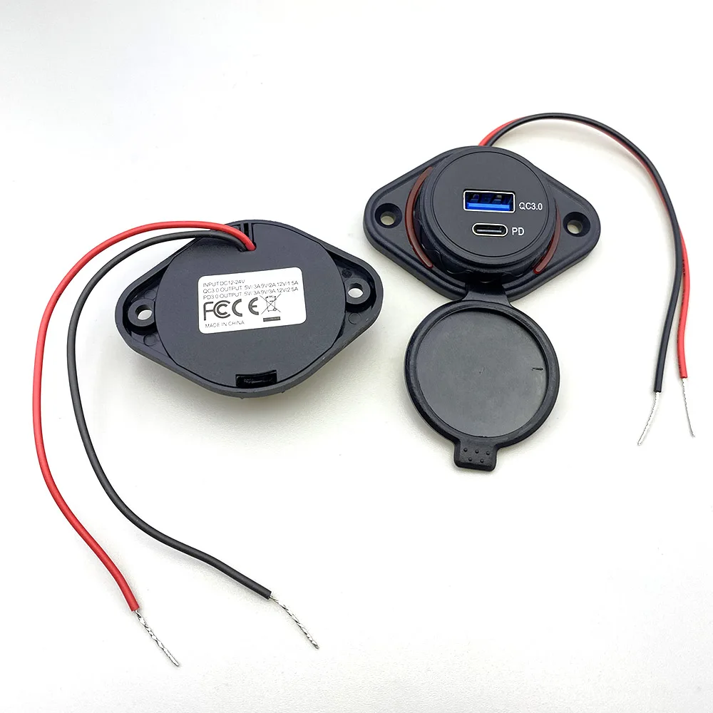 

Panel-mounted USB Type-C Car Fast Charger 12-24V | QC3.0 PD3.0 Buck Module | Fit Cars RVs Cruise Ship Modification Adapter