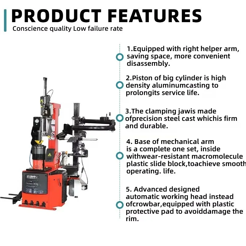 Tire Changer Machine with Pure Copper Silent Motor 14-28''  Tyre Balancing with Lifting Tire