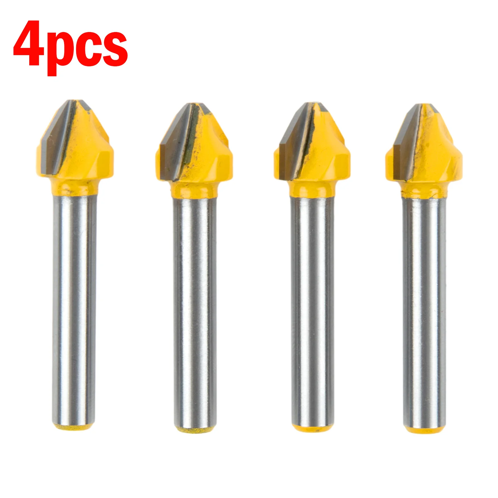 

4pcs 6mm Shank 90 Degree V-Shaped Router Bit Engraving Milling Cutter For Acrylic MDF PVC Engraving Chamfer Woodworking Tools