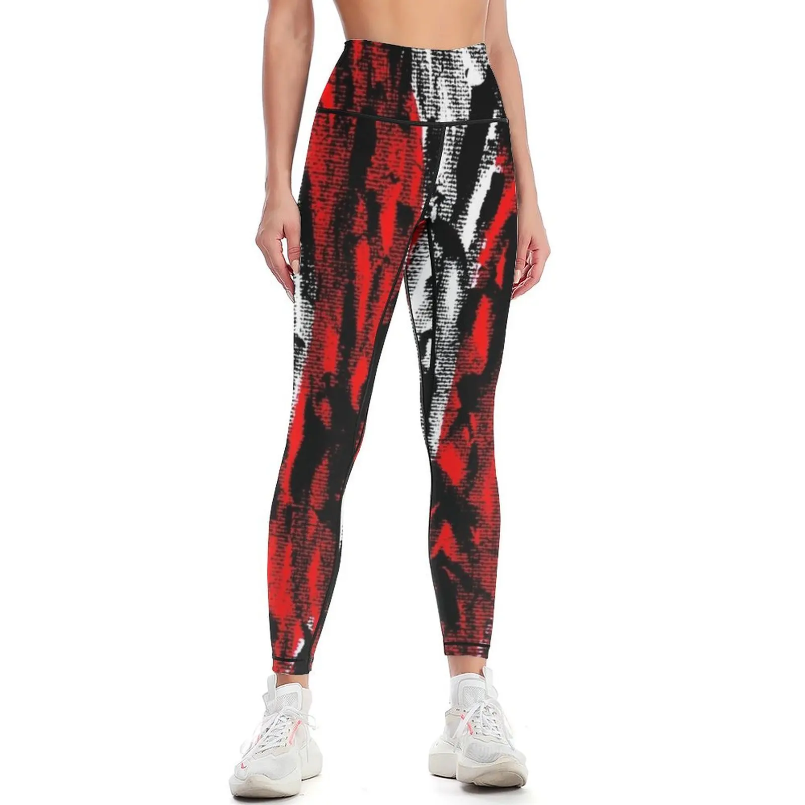 Red Curve Abstract With Spot Leggings Women's sportswear workout clothes for Leginsy push up Womens Leggings