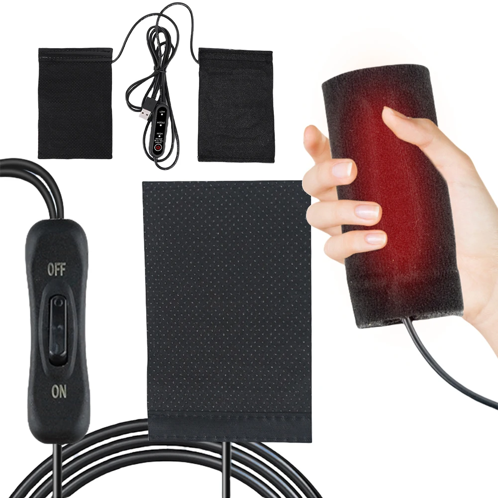 

12V USB Motorcycle Heating Handlebar Cover 3 Gears Electric Heated Grip Cover Anti Slip Electric Heated Handle Cover for Winter