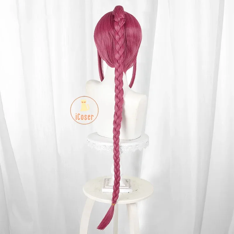 أنيمي ساكاموتو أيام لو شاوتانغ شعر مستعار تأثيري أحمر طويل مضفر ذيل حصان حفلة الهالوين للنساء لعب الأدوار الدعائم ملحق iCoser