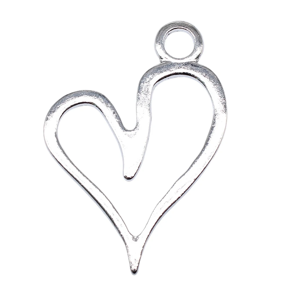 WYSIWYG 1pcs 66x46mm Vintage Big Hollow Heart Charm For Jewelry Making Big Hollow Heart Pendants Charm Big Heart