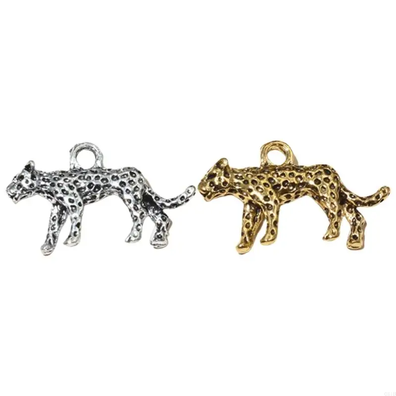 

20pcs Metal Leopard Pendants for Versatile Jewelry Creation Animal Shaped Earring Charm Handmade Necklace Accessories