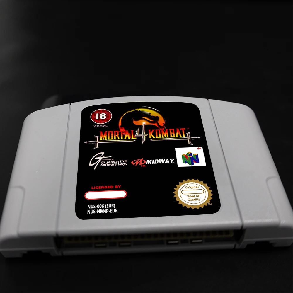 Cartucho de juego Mortal Kombat 4 para consolas PAL EUR de 64 bits, tarjeta de juego N64