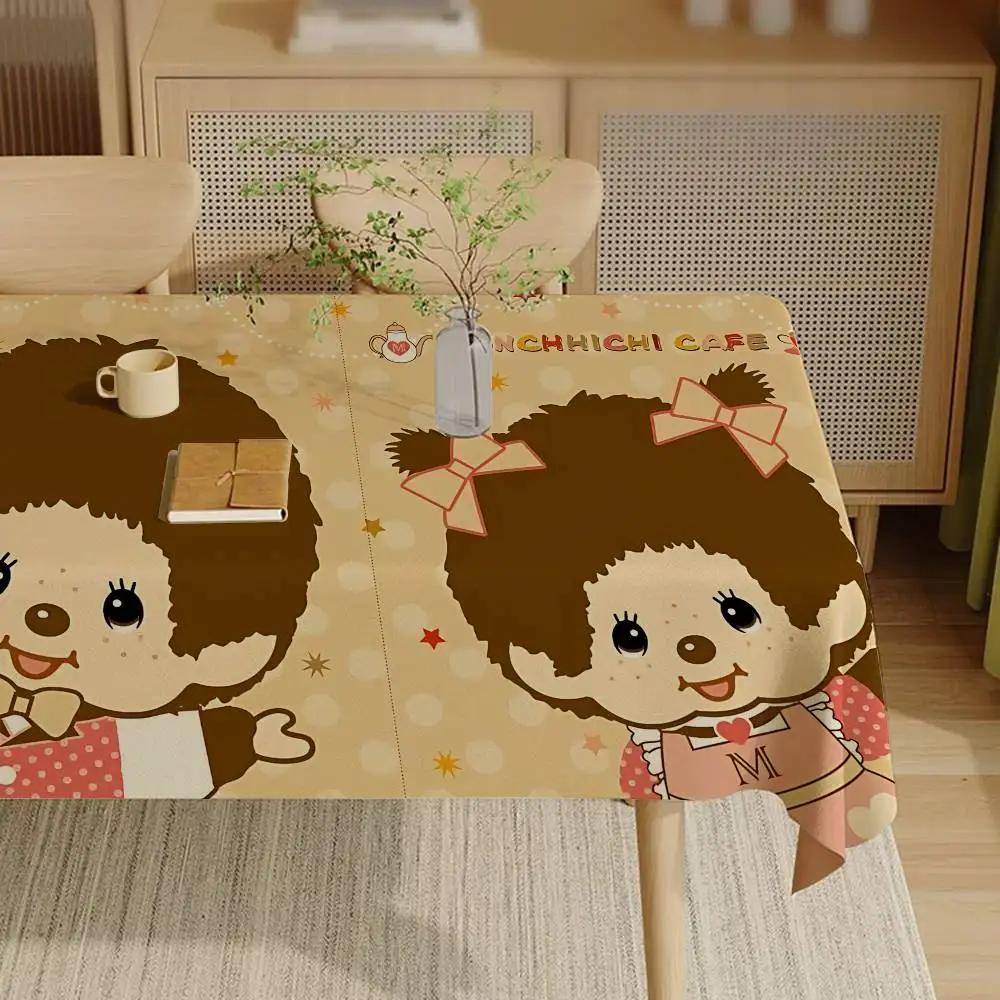 Popular Logo M-Monchhichi Fashion Tablecloth Birthday Party Wedding Christmas Table Cover Wipe Desk Cloth Decor Covers Rectangle
