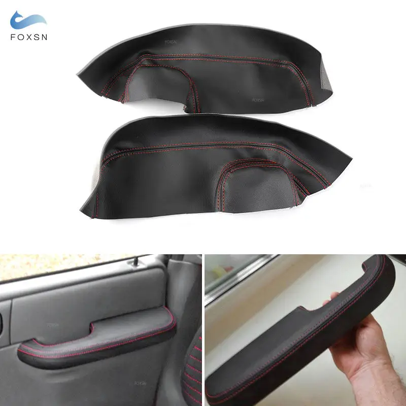 For Dodge Caravan 4 2004 2pcs Microfiber Leather Car Interior Front Door Armrest Panel Cover Protective Trim