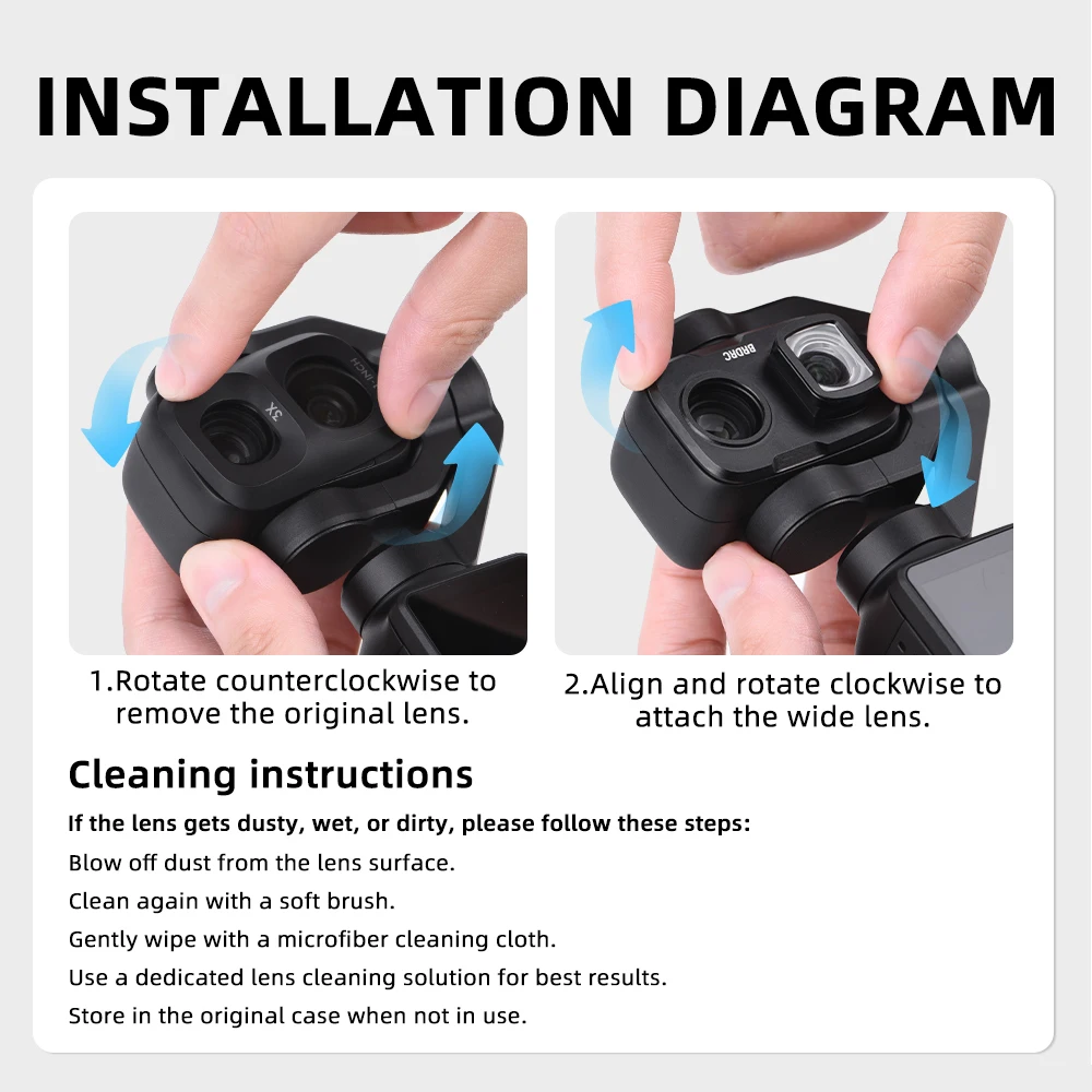 Ultra-Weitwinkel-Objektivfilter für DJI OSMO POCKET 4 Pro 0,72X Optisches Glasobjektiv 110 Grad Weitwinkel-Sichtfeld Kratzfest POCKET 4P Zubehör – Detail 10