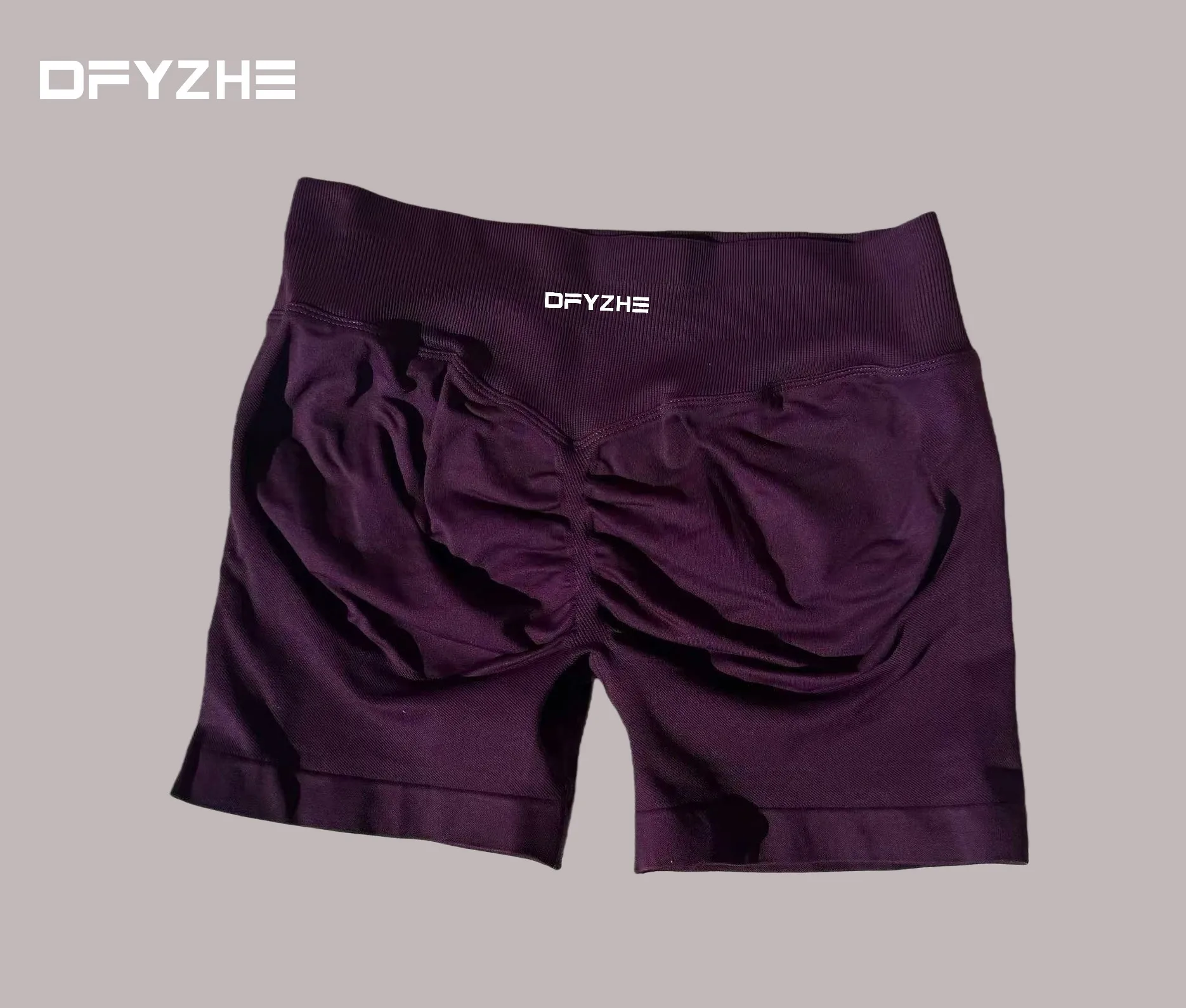 DFYZHE Impact Shorts voor dames, 4,5 inch – Naadloze geribbelde trainingsshorts met hoge taille voor yoga, fietsen en fitness