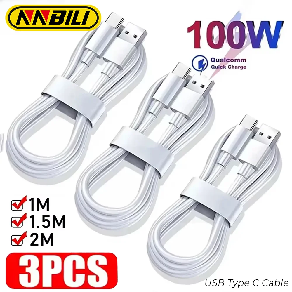 NNBILI 1-3PCS 6A USB Typ C Super Schnelle Ladekabel Datenkabel Für Samsung Huawei Oppo redmi Schnellladung USB C Kabel