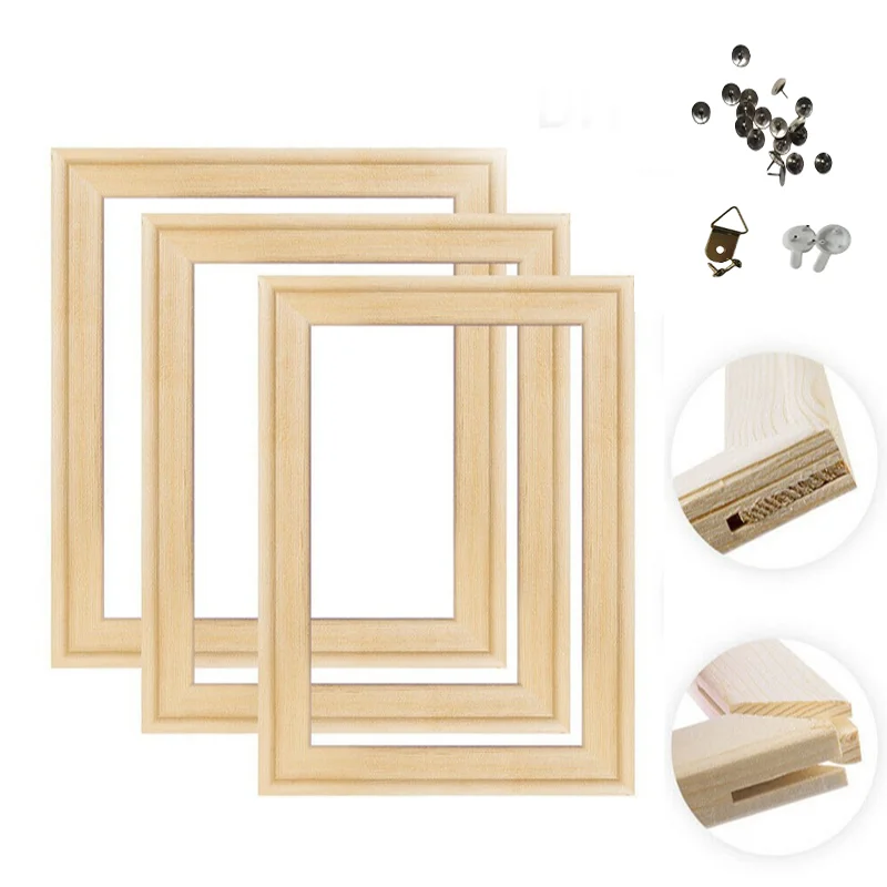 DIY Wood Frames 40x50 30x40 Canvas Oil Painting Frames Wooden Frames Kit-Easy To Assemble for Diamond Painting Wall Art Frame view 2
