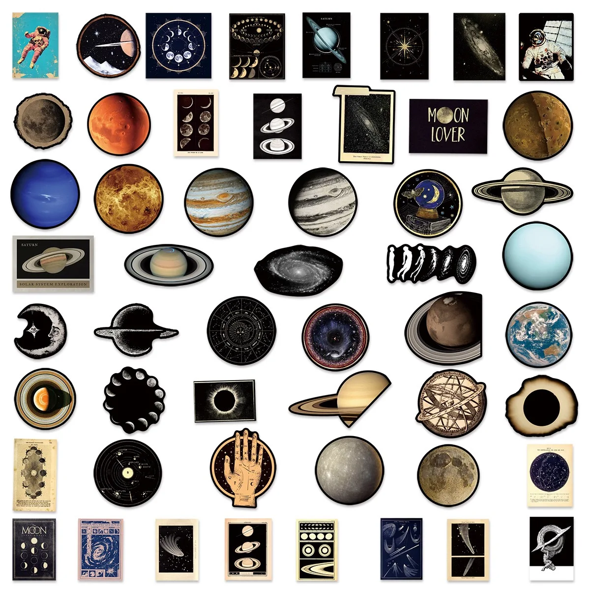 10/50 pezzi adesivi pianeta universo misterioso giocattolo vintage decorazione fai da te per moto laptop telefono valigia bici adesivo fresco