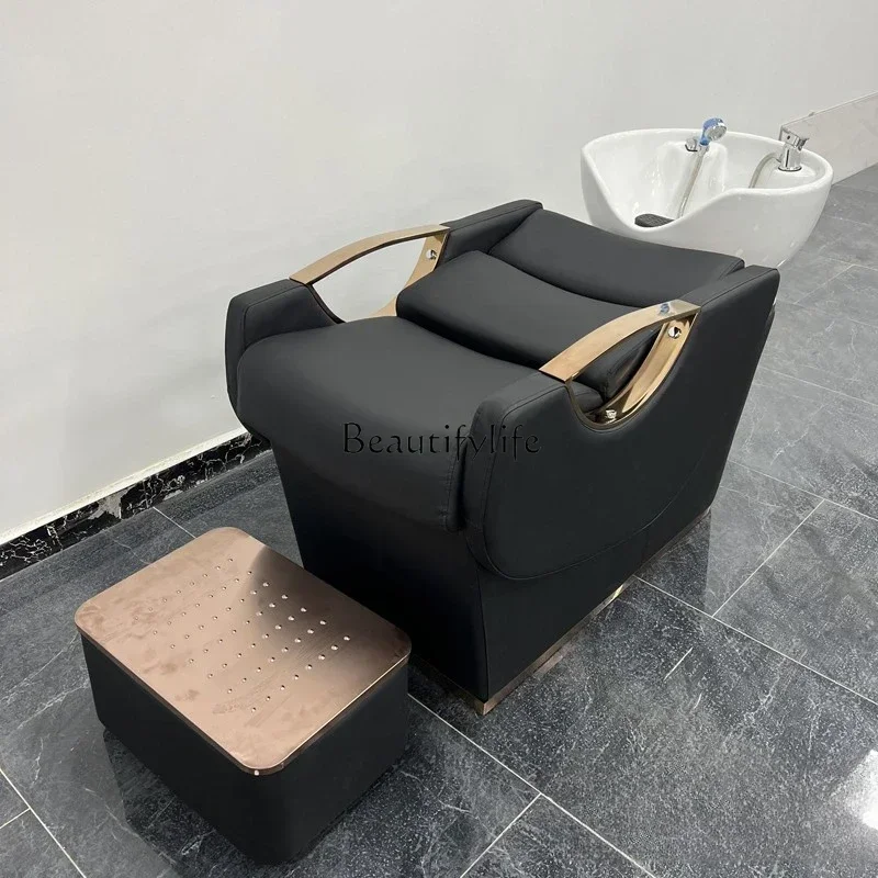 Shampoo Chair Hair Saloon Dedicated Lying Half Flushing Bed