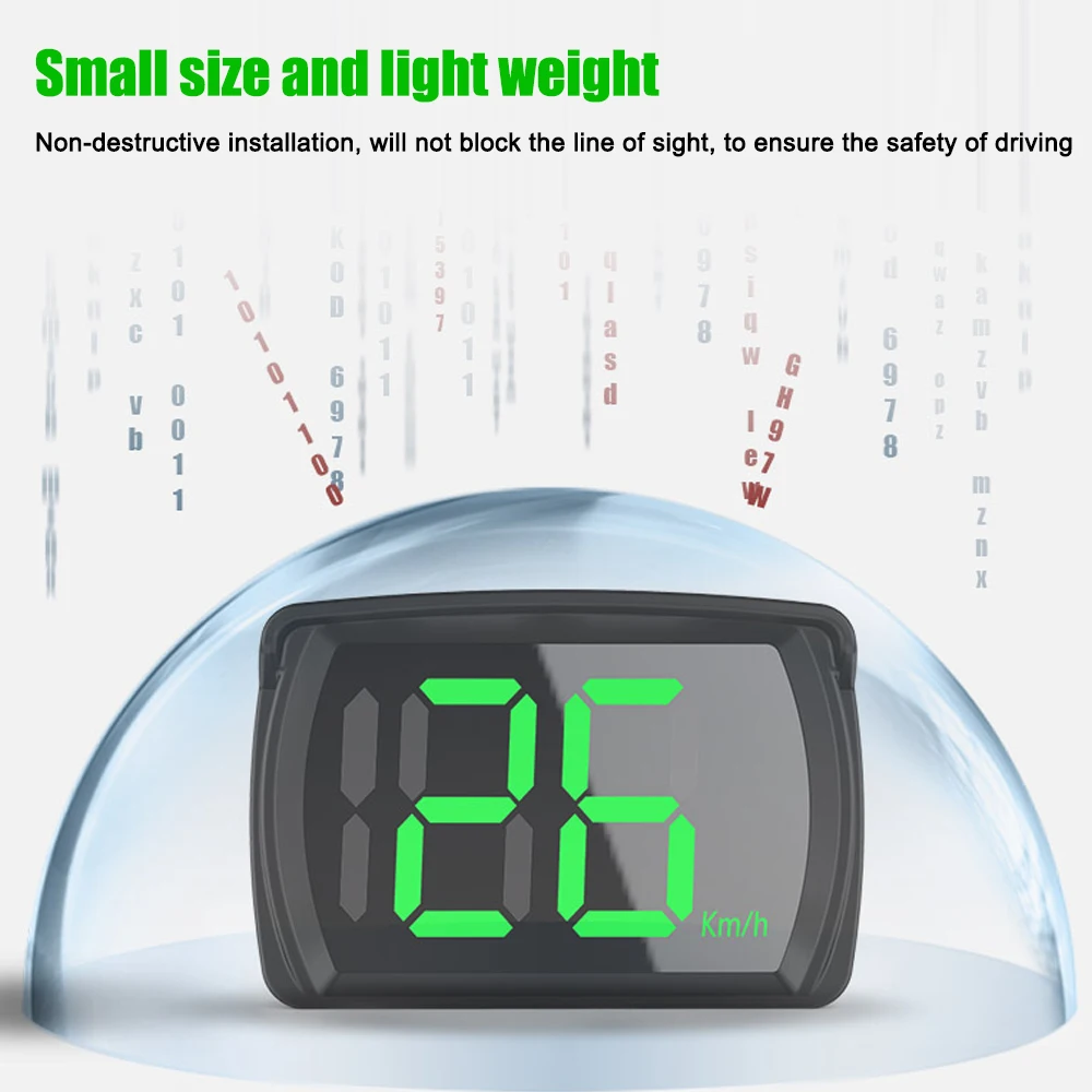 Car Headup Display KM/H MPH GPS Digital Speedometer with LED Large Font Display for Car Truck SUV Motorcycle