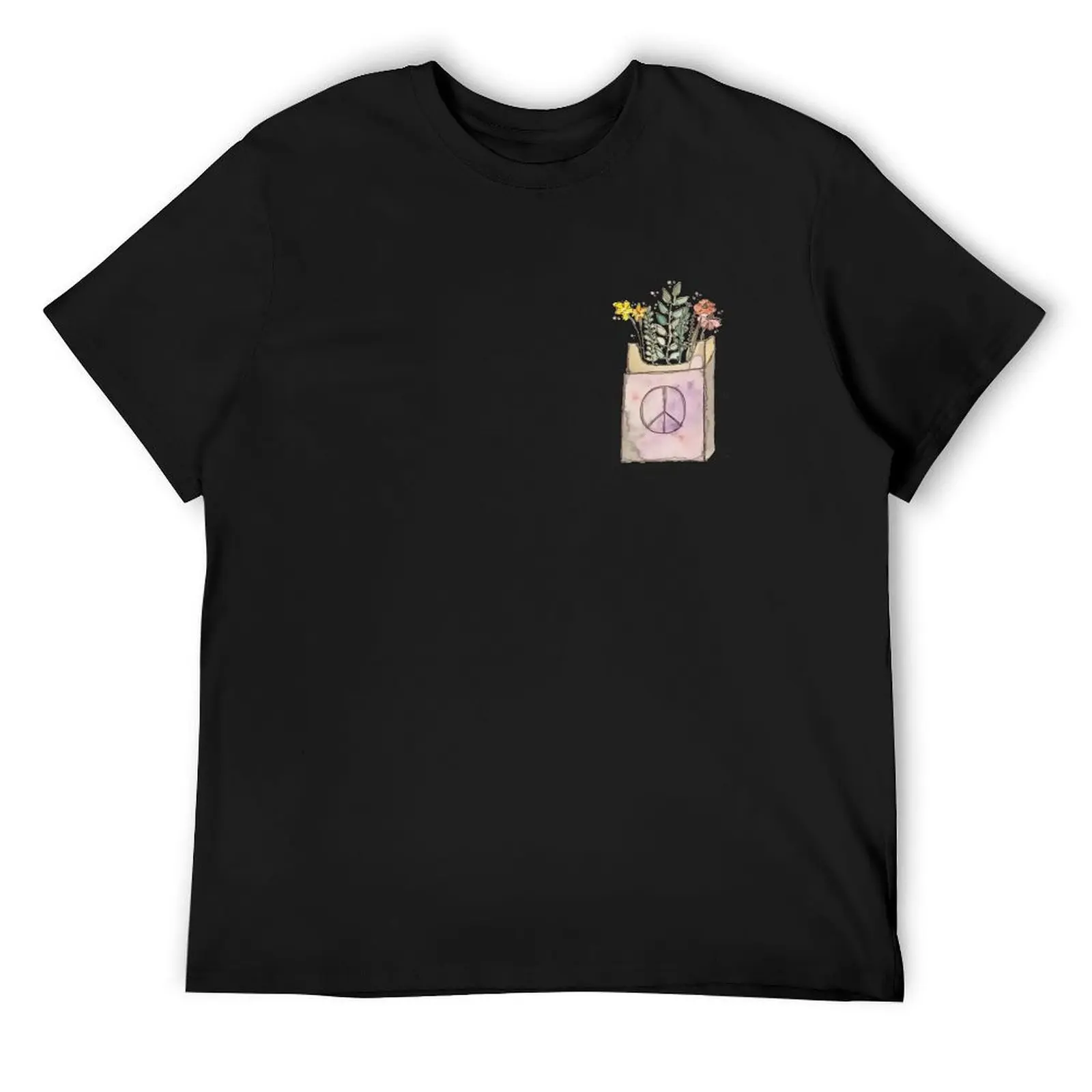 

Peace, Love, and Flowers T-Shirt aesthetic clothes luxury designer new gifts and t-shirts fitted t shirts for men