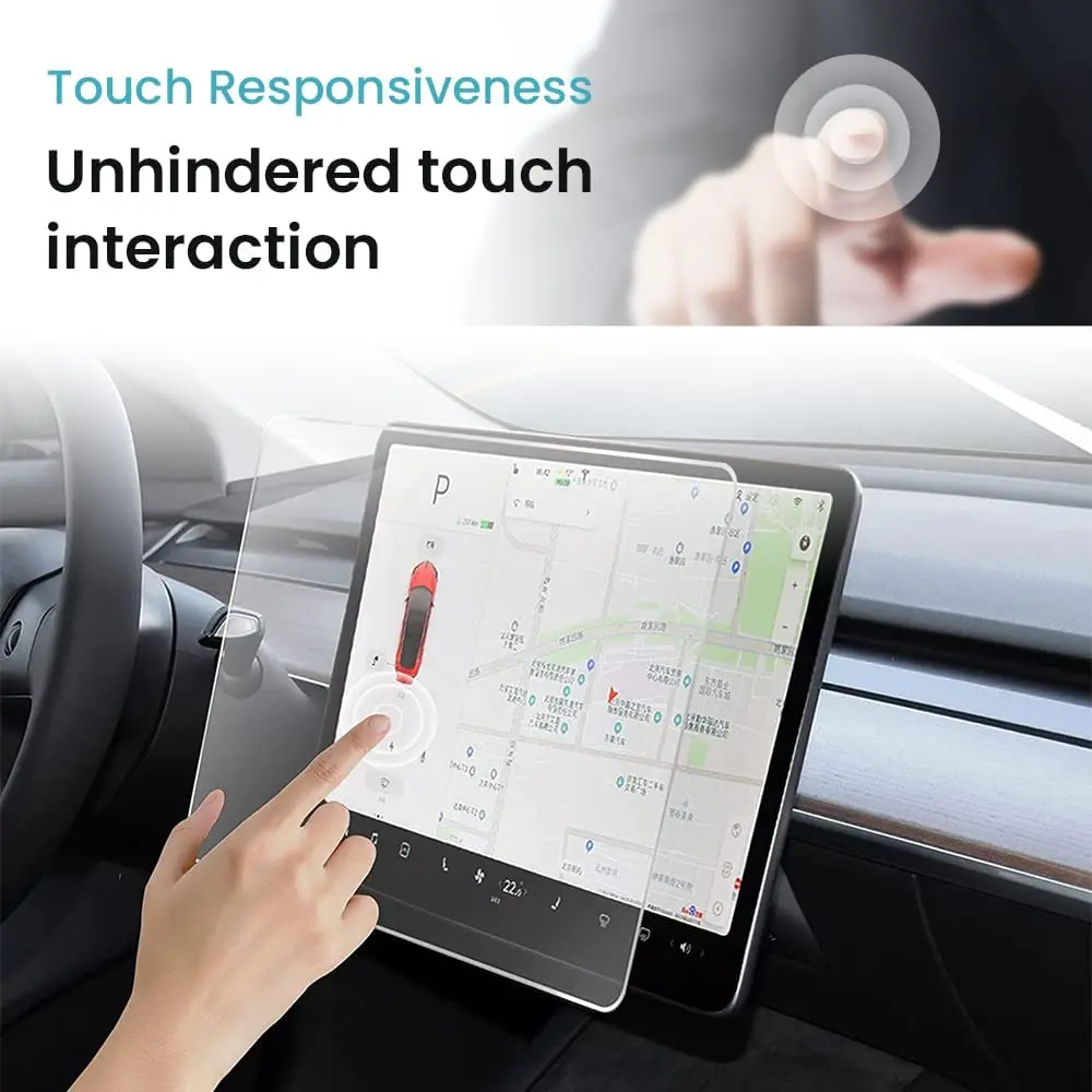 Tempered Glass Screen Protector Designed for Tesla Model 3 Y Dashboard Touchscreen Matte High Definition Anti Fingerprint 2022