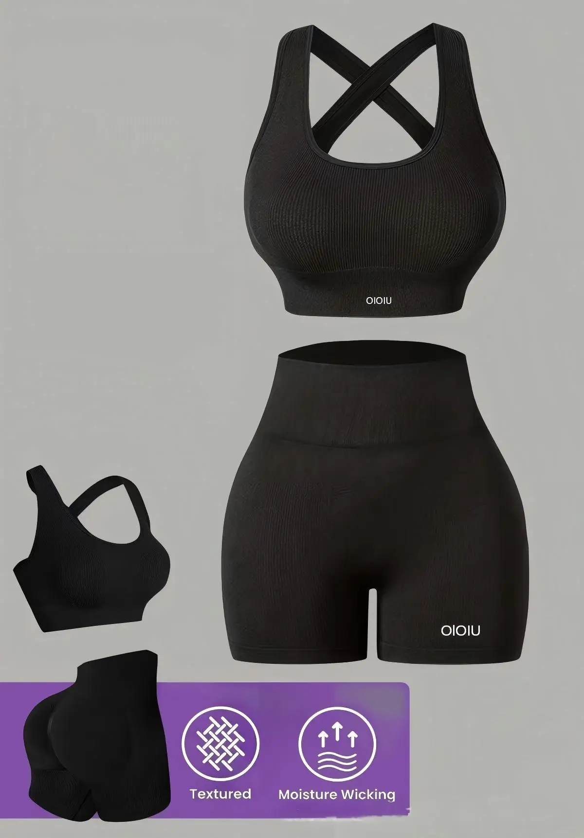 OLOIU new model seamless sports tank top yoga set for women, fitness bra, running yoga pants, beautiful back design