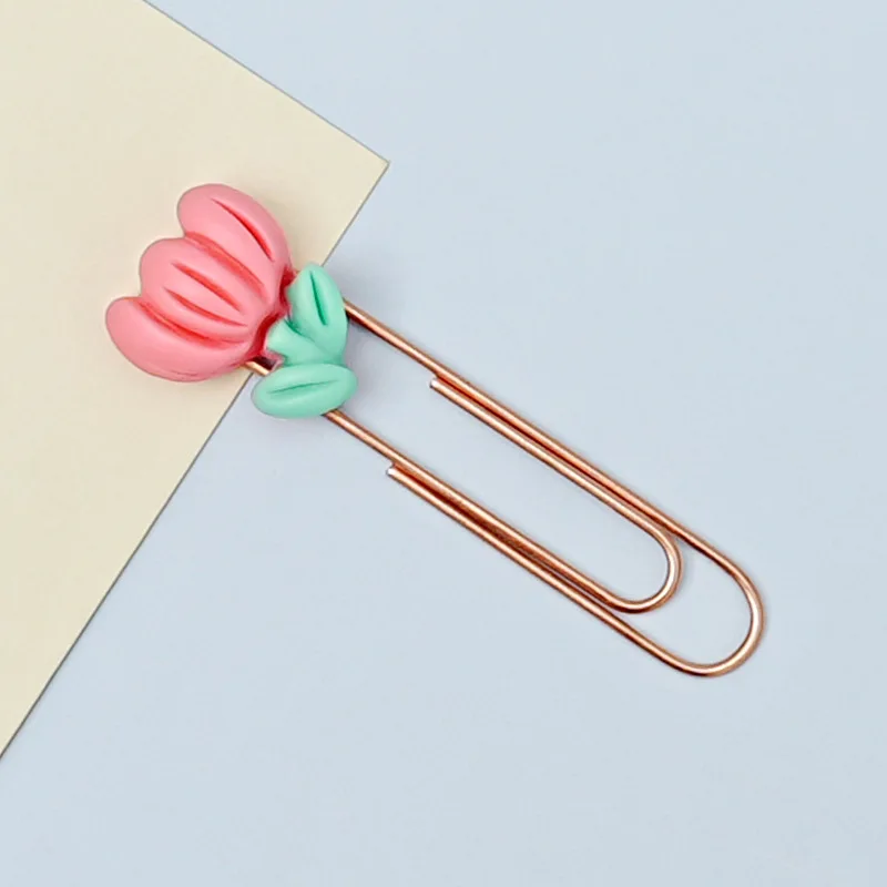 

14Pcs Flower Shaped Paper Clips Metal Bookmarks Cute Cartoon Design Office School Supplies Unique Page Holders
