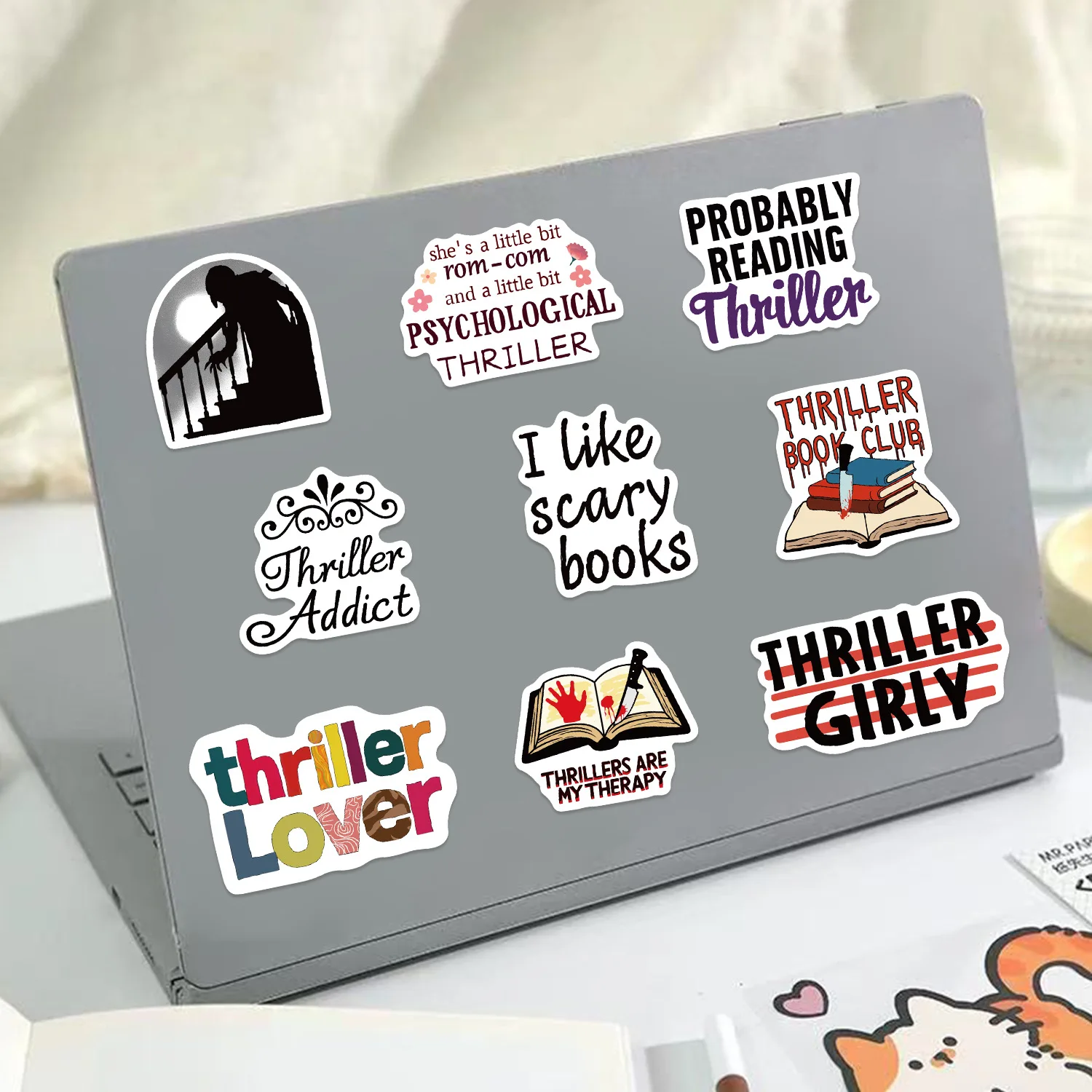 50 قطعة كتب الإثارة الرعب الكتابة على الجدران ملصقات DIY بها بنفسك الهاتف الغيتار المحمول دفتر حقيبة كوب ملصق مضاد للمياه الشارات