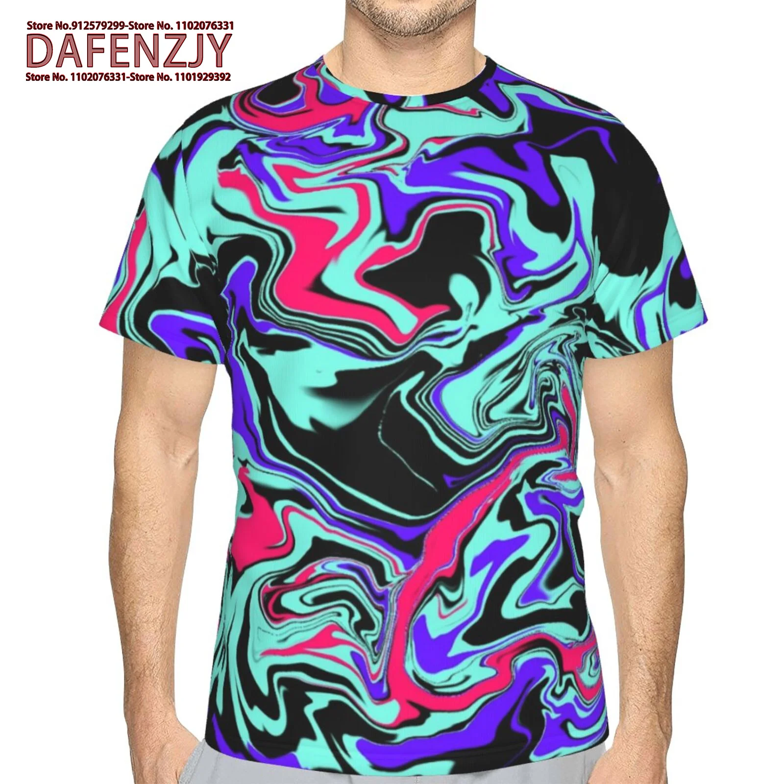 

New Trend Fashion Hip Hop Harajuku Street 3d Print Pattern Men's Summer Leisure Sports Clothing Top Short Sleeve T-shirt