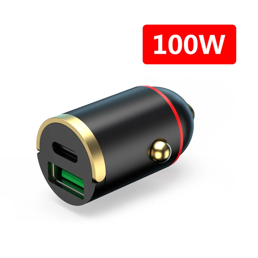 

2-port Car Charger 2-port Car Charger Black Safe Charging Soft Light Effect TYPE-C 1pcs High Quality 100% Brand New