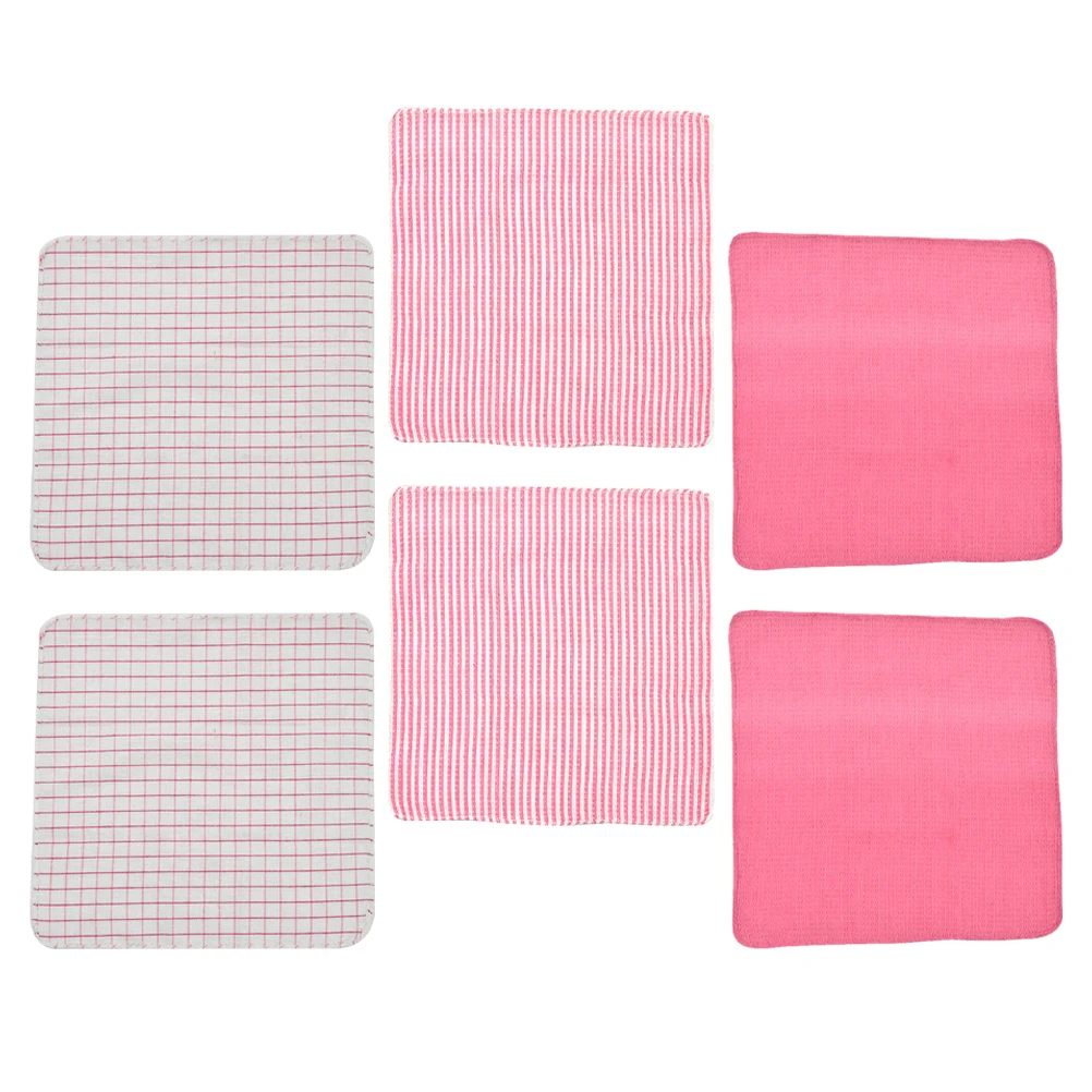 

6pcs Dishwashing Towel Set Absorbent Tea Towels For Kitchen Reusable Cleaning Cloths Scouring Scrubber Wipes Household Washing