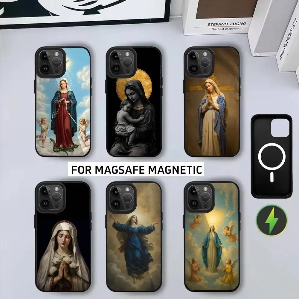 

V-Virgen M-Mary V-Virgin B-Bibles Phone Case For iPhone17,16,15,14,13,12,11 Plus,Pro Max Magnetic with Magsafe Wireless Charging