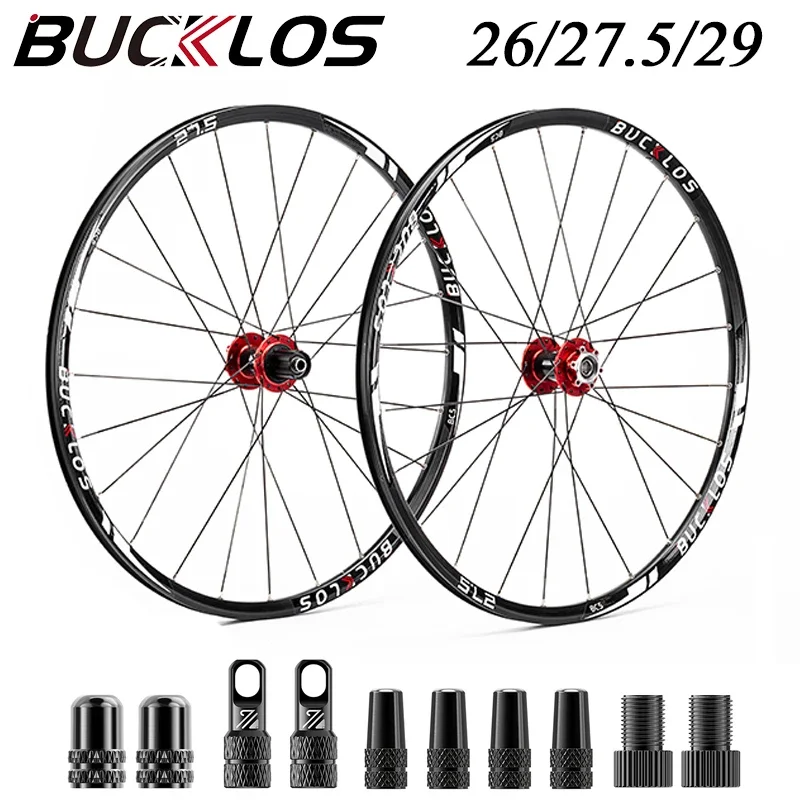 BUCKLOS MTB Wheelset 26 27.5 29 Inch Bicycle Wheelset Aluminum Alloy Mountain Bike Wheel Rim Carbon Hub Bike Wheels 7/8/9/10/11S