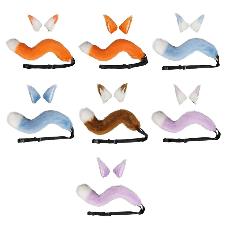 

Plush Ears Hairpin Furry Animal Ears Hairpin Tail Set Hair Clip Halloween Cosplay Headpiece Party Dropshipping